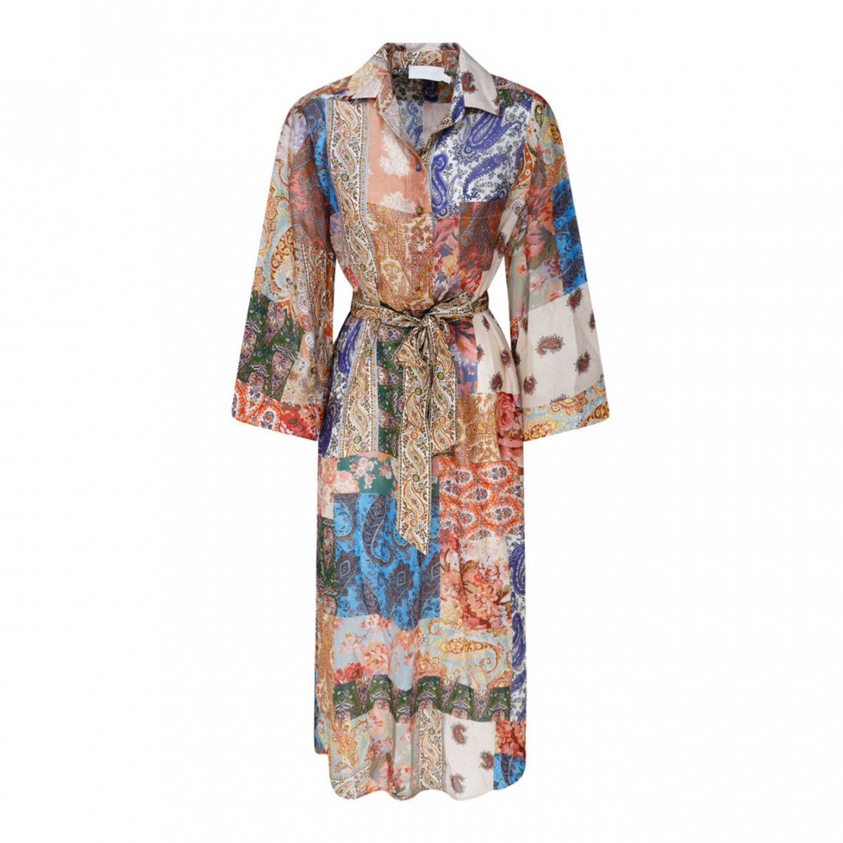 Multicolour Silk Shirtdress