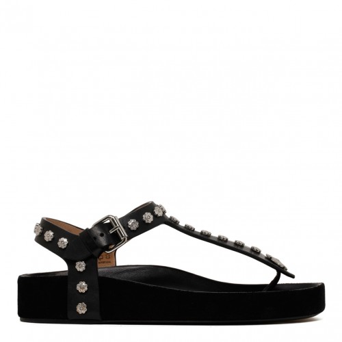 Black Enore Thong Sandal