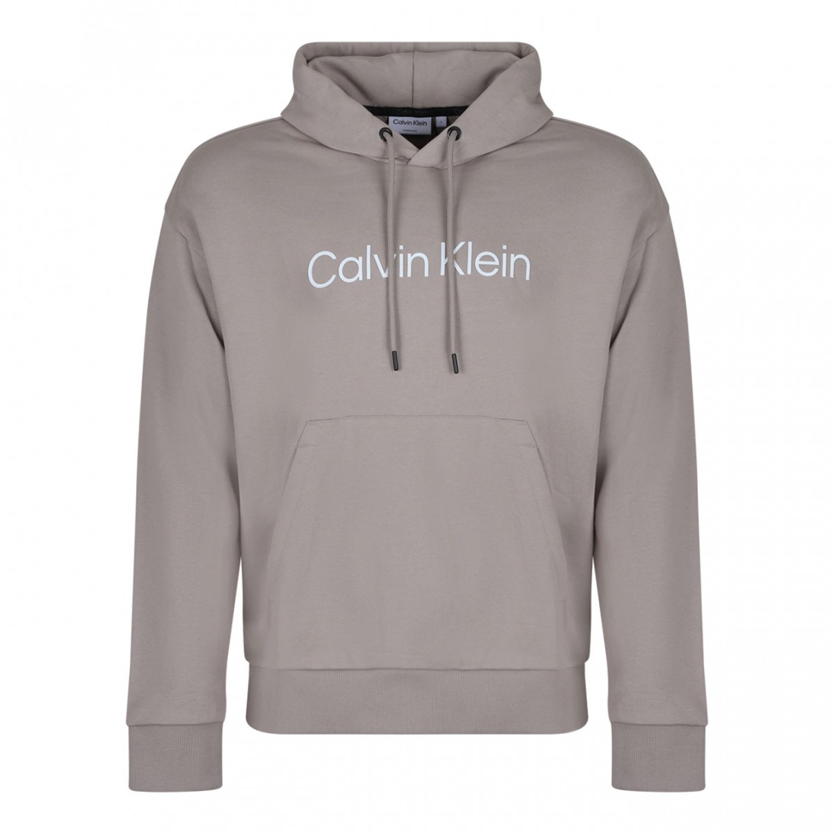 Grey Logo Print Hoodie