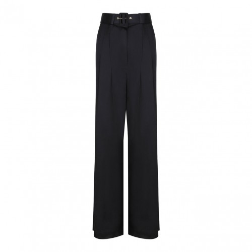 Black Silk Tuck Pants