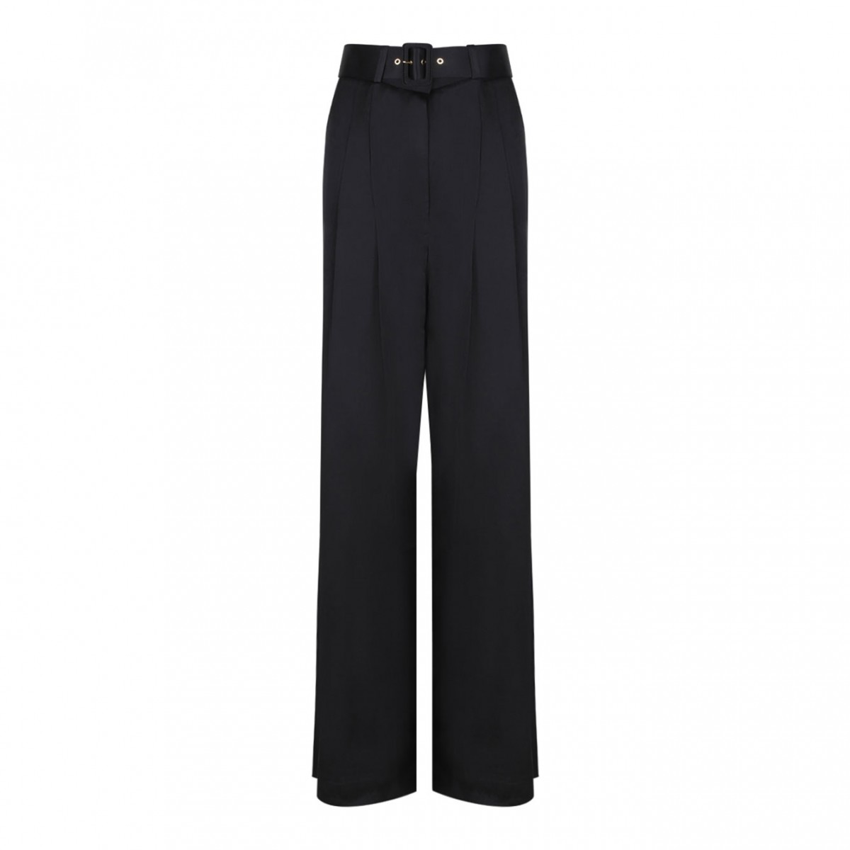 Black Silk Tuck Pants