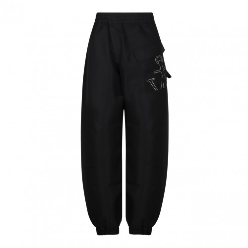 Black Twisted Track Pants.