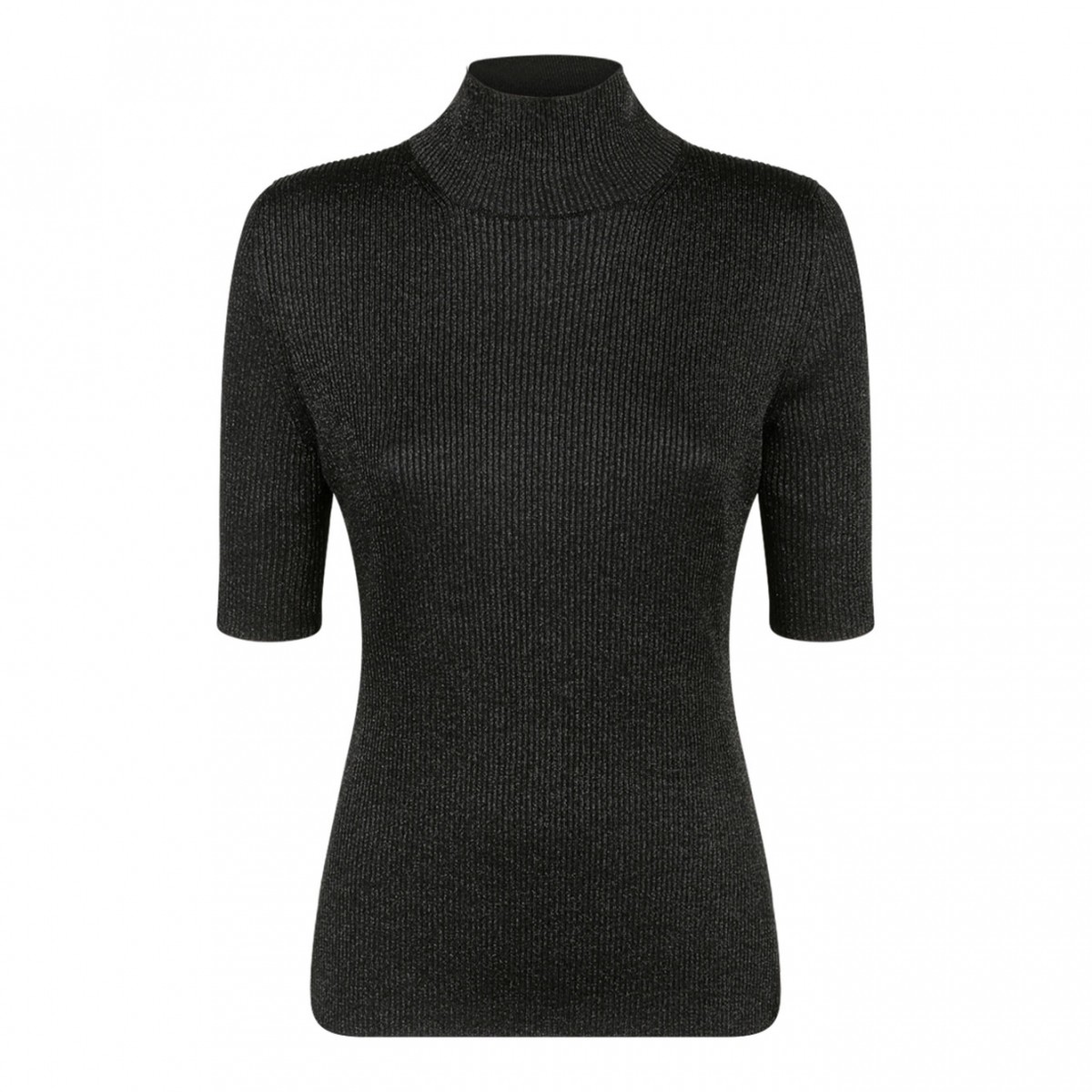 Black Glitter Detail Top