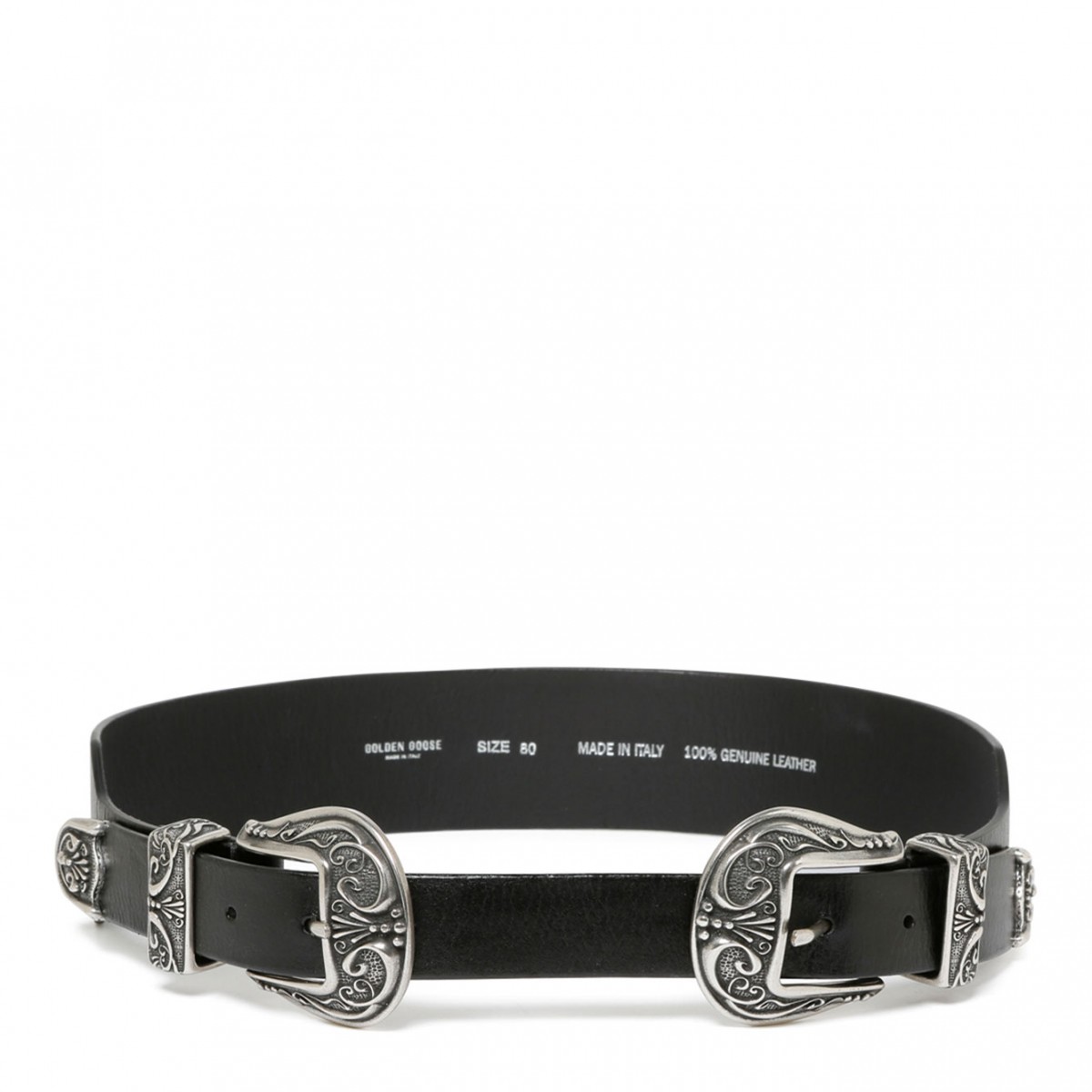 Black Double Buckle Belt