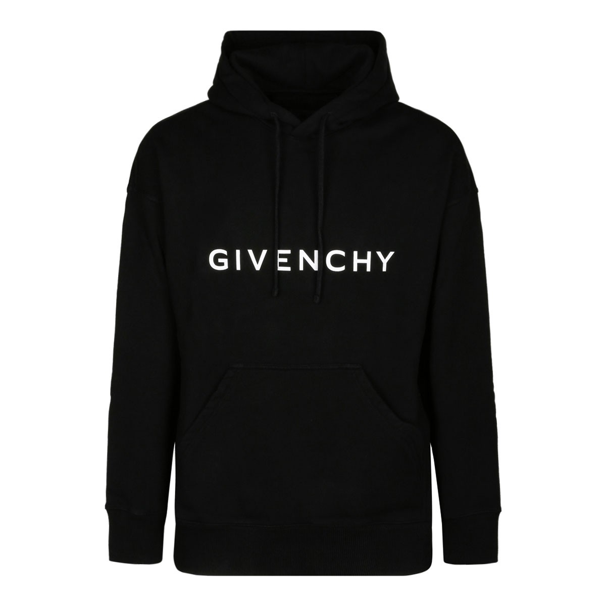 Black Logo Print Hoodie