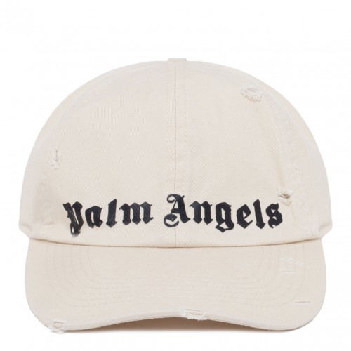 Beige Logo Print Cap