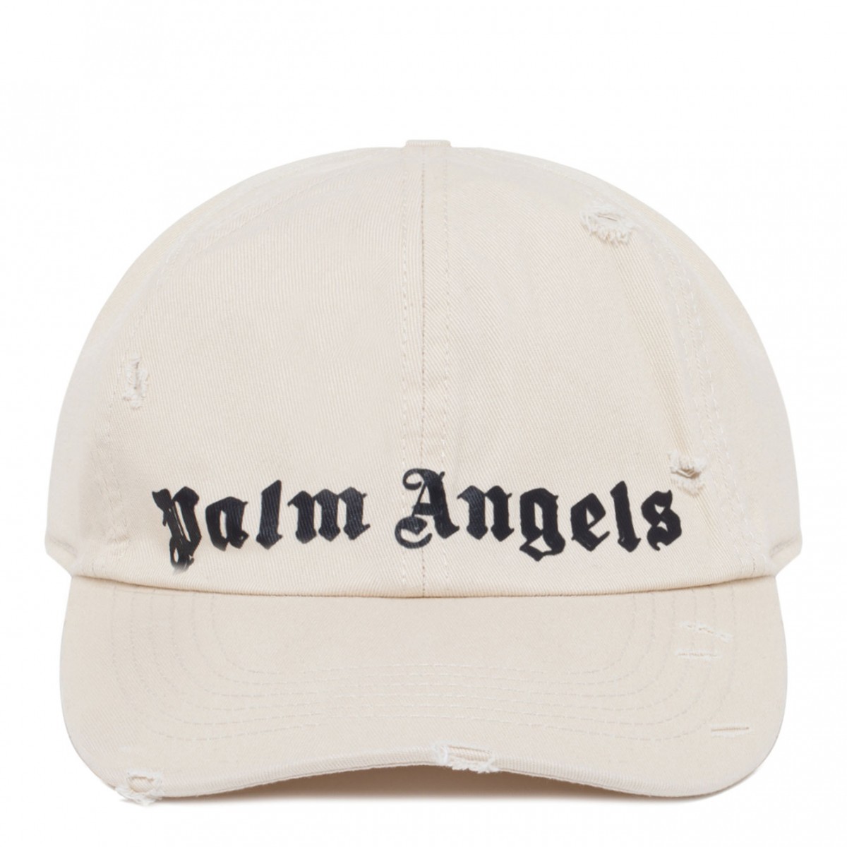 Beige Logo Print Cap