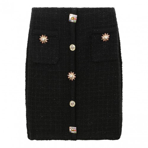 Black Knitted Mini Skirt