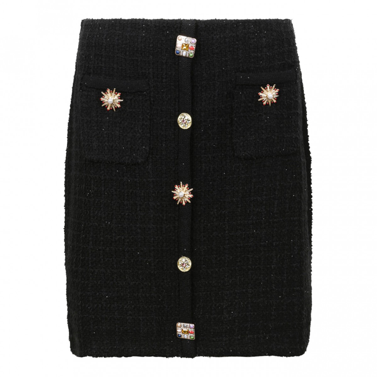 Black Knitted Mini Skirt