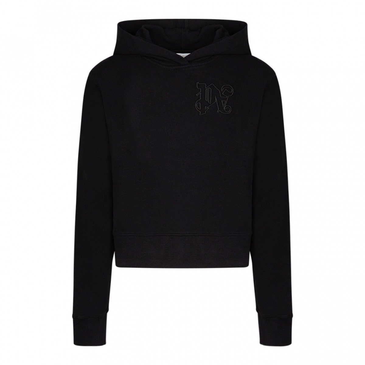 Plam Angels Black Logo Embroidered Hoodie