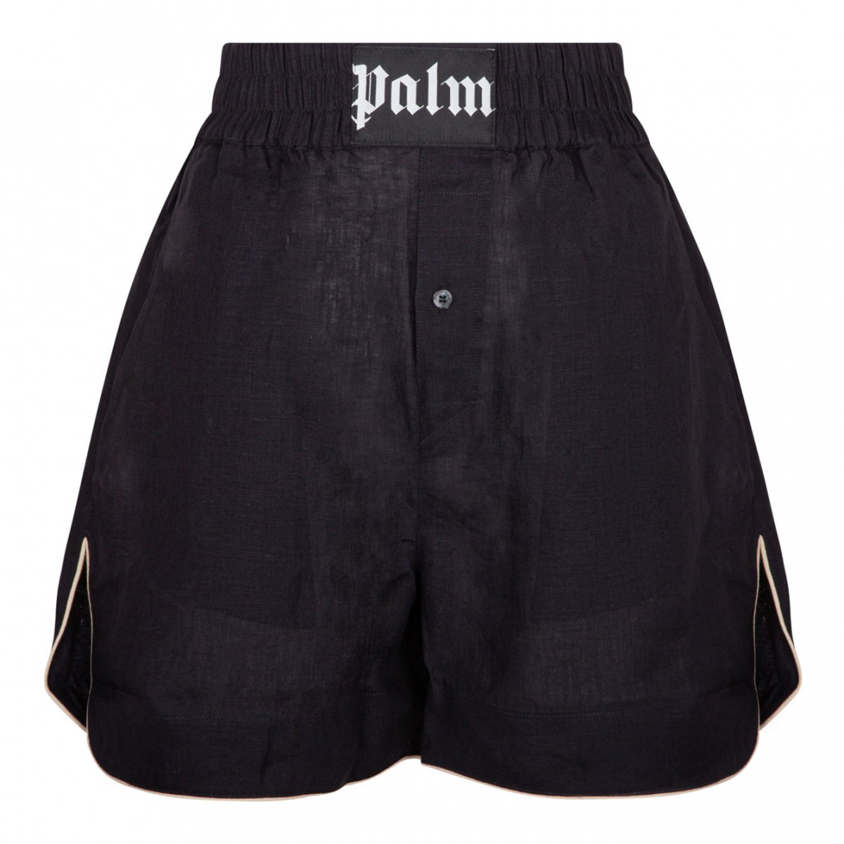 Palm Angels Black Linen Shorts