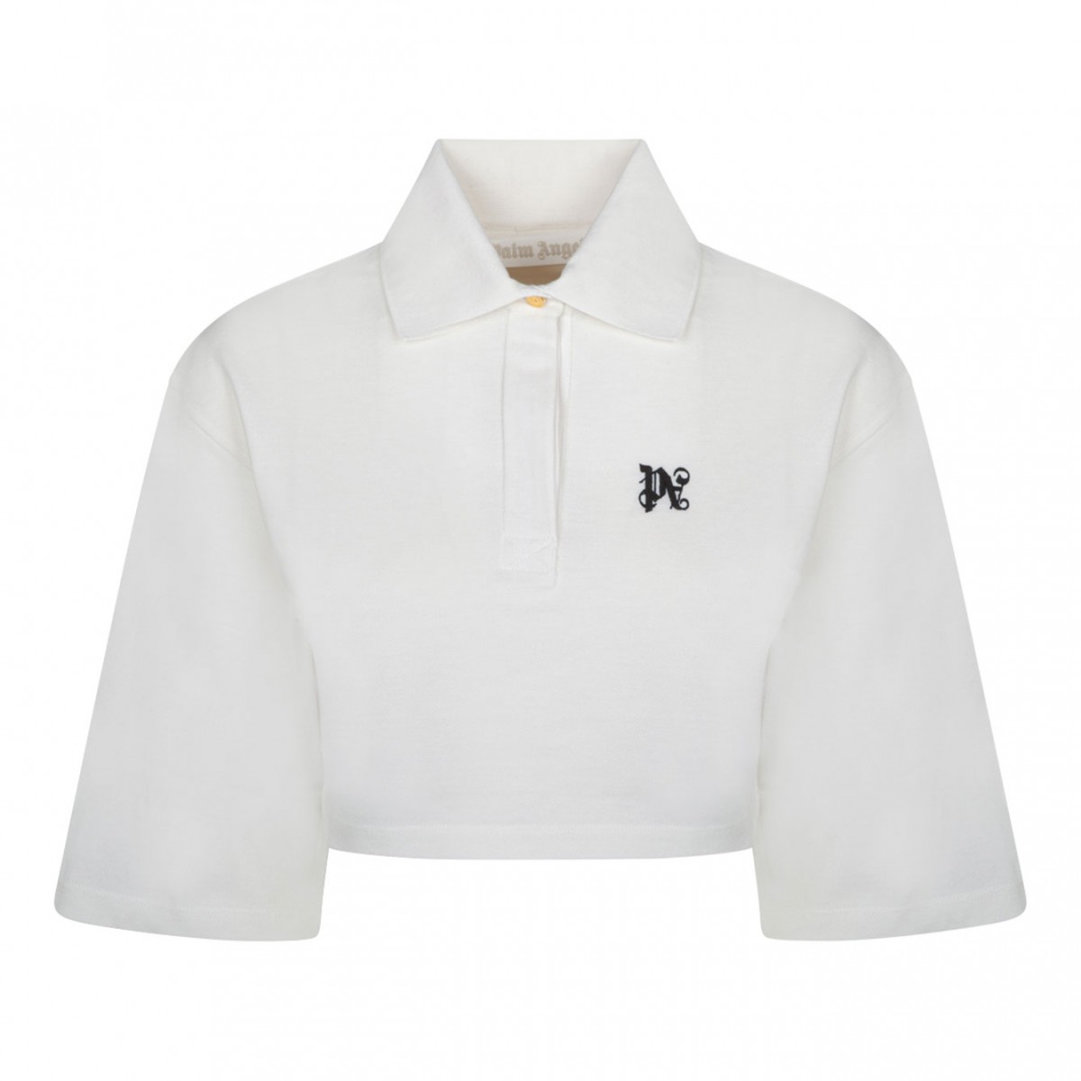 Palm Angels White Cropped Polo Shirt