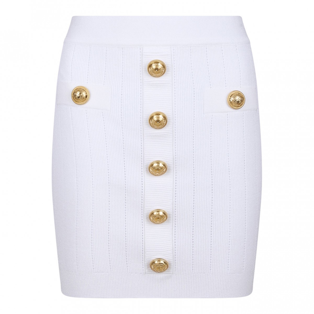 White High Waist Miniskirt