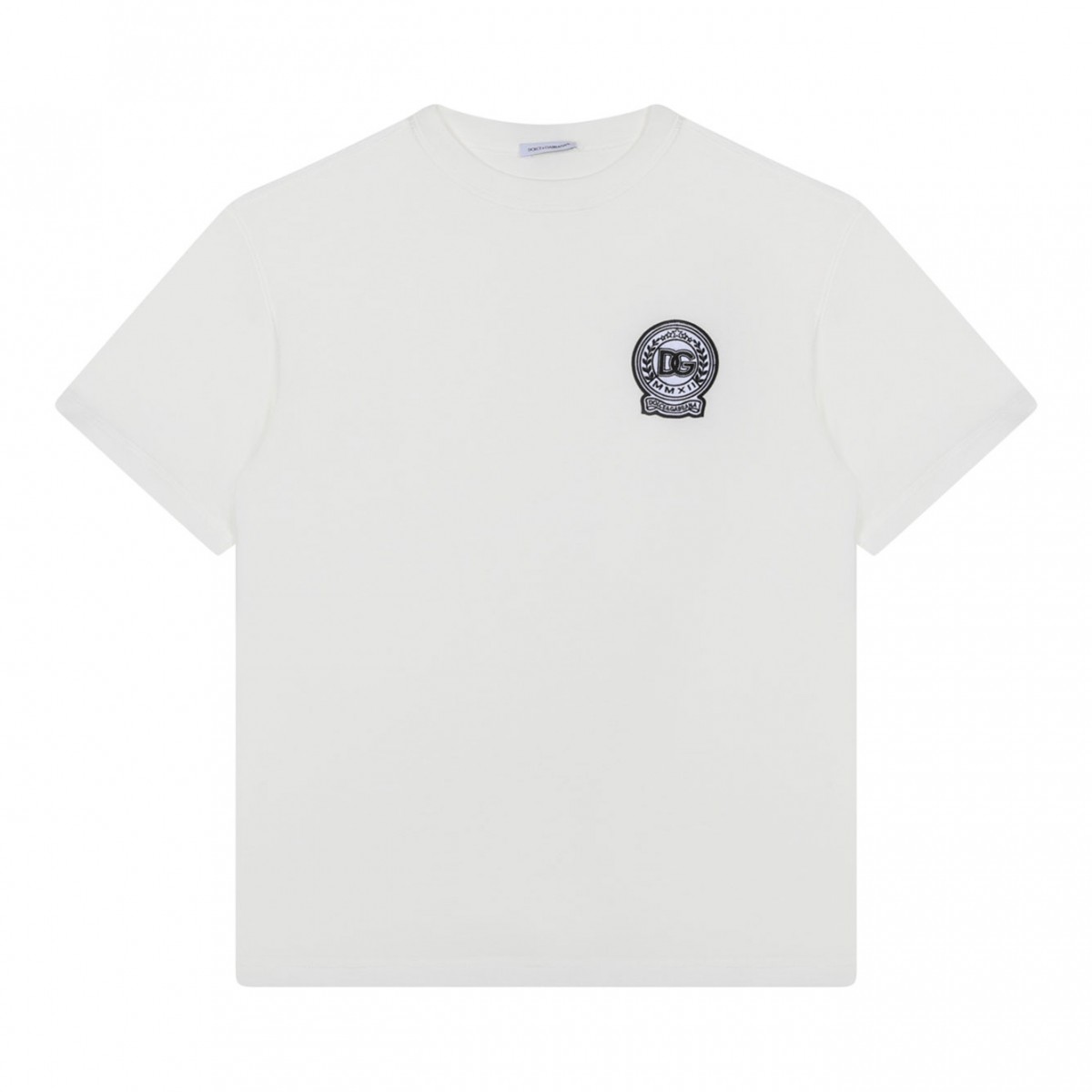 White Logo Embroidered T-Shirt