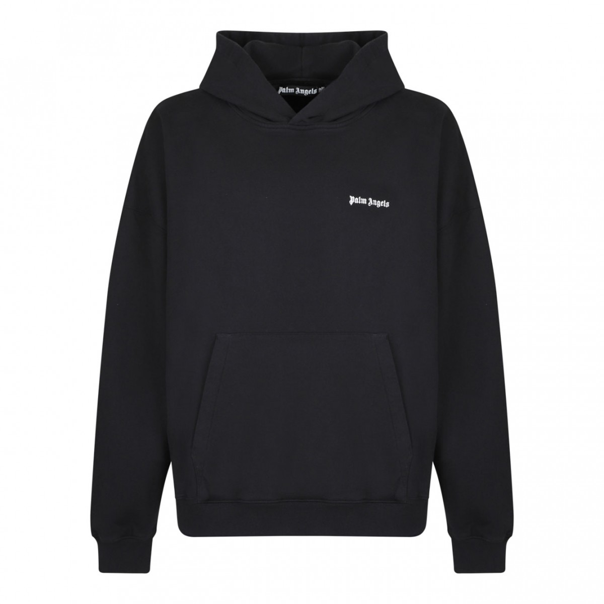 Black Logo Embroidered Hoodie