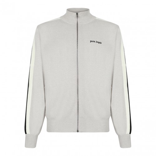 Logo Embroidered Knit Jacket