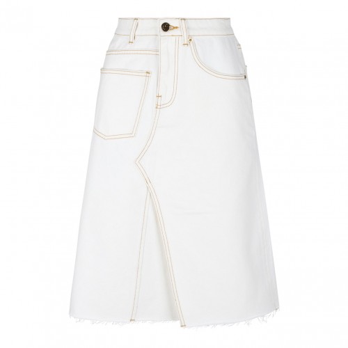 White Denim Skirt