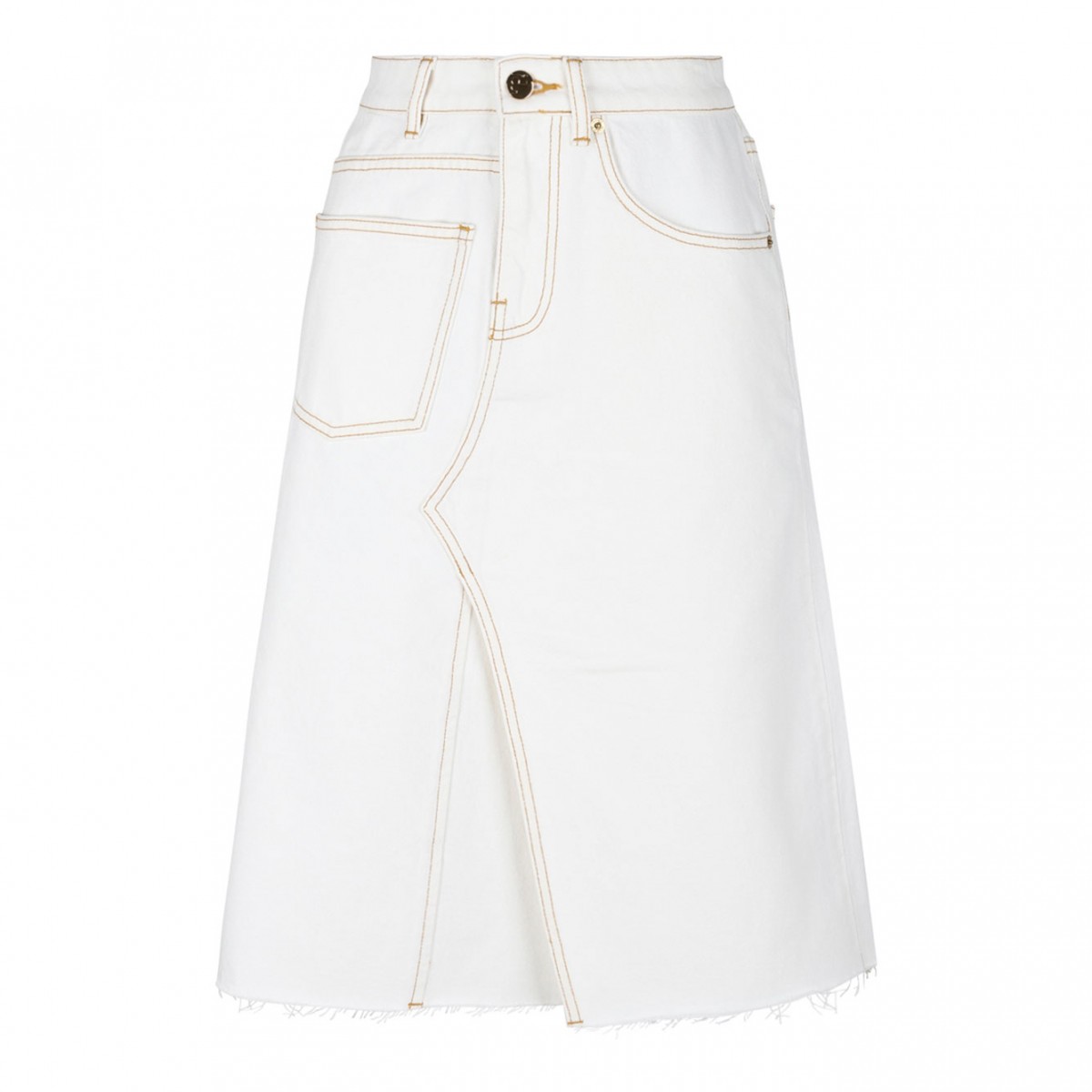 White Denim Skirt