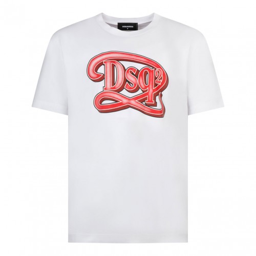 White Logo Print T-Shirt