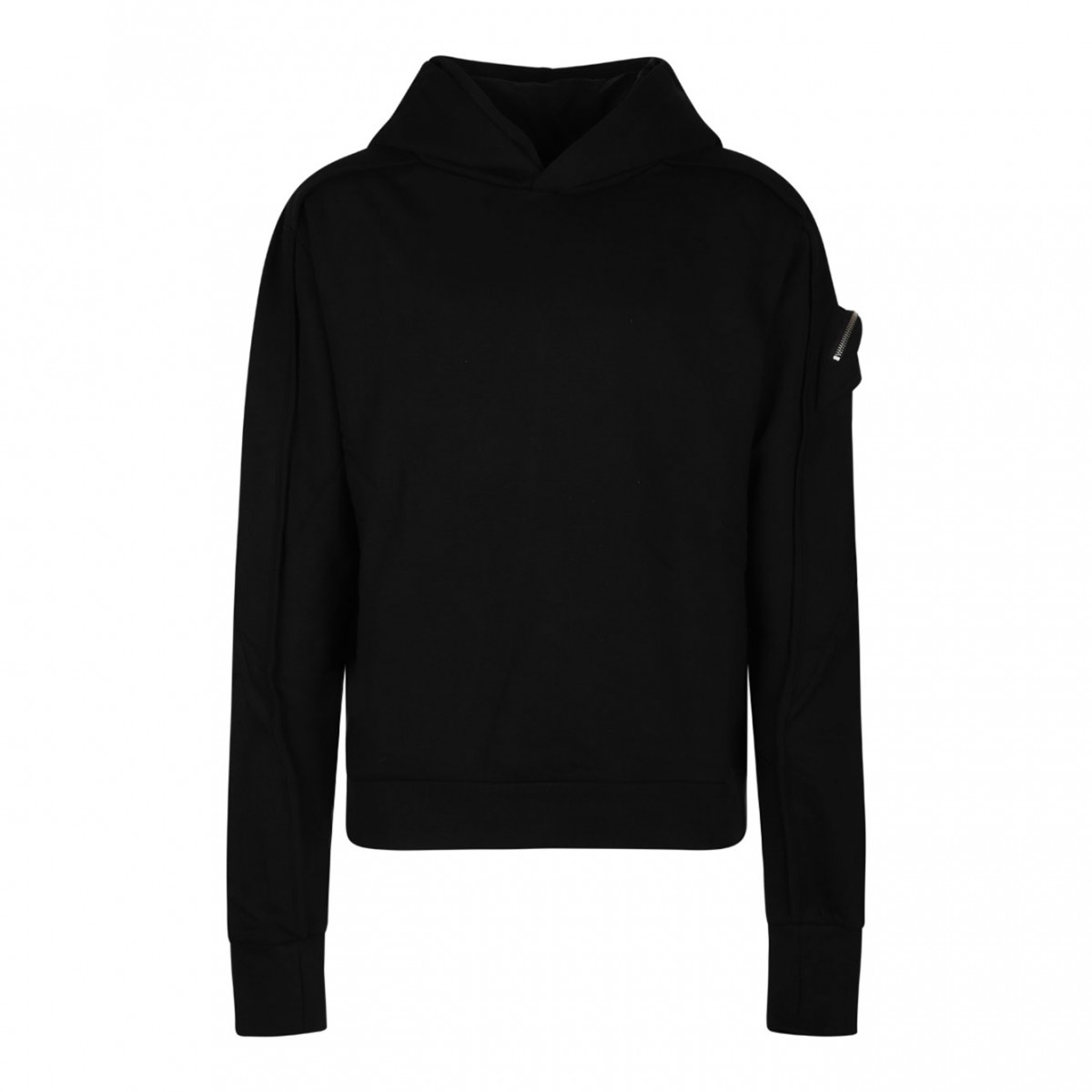 Black Panelled Hoodie