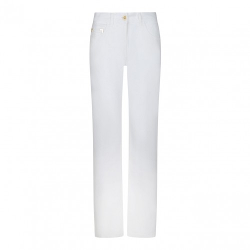 White Straight Leg Jeans. 