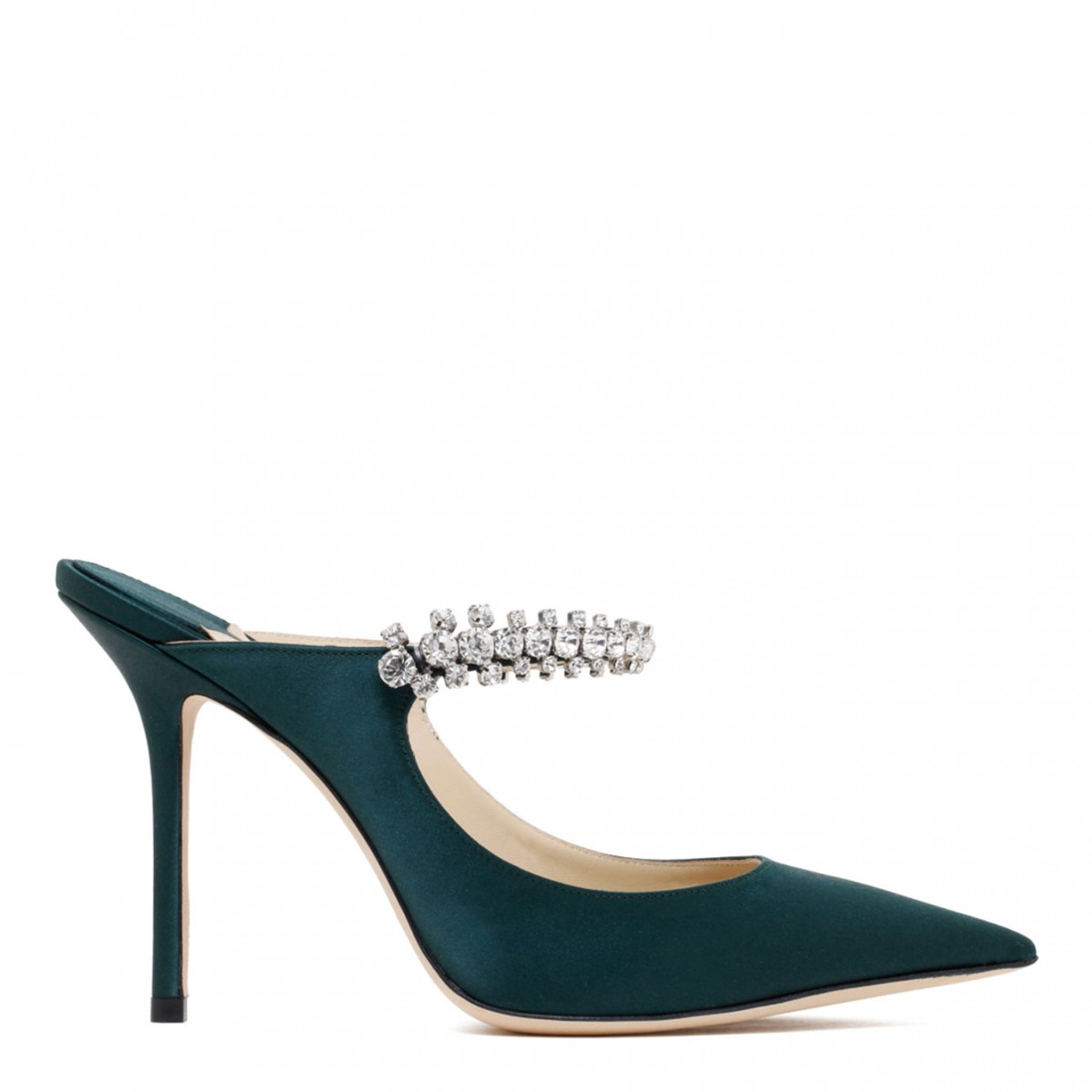 Jimmy Choo Bing 100 Dark Green Mules