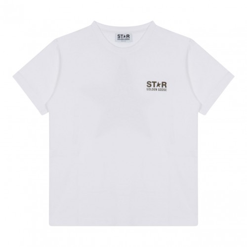 White Logo Print T-Shirt