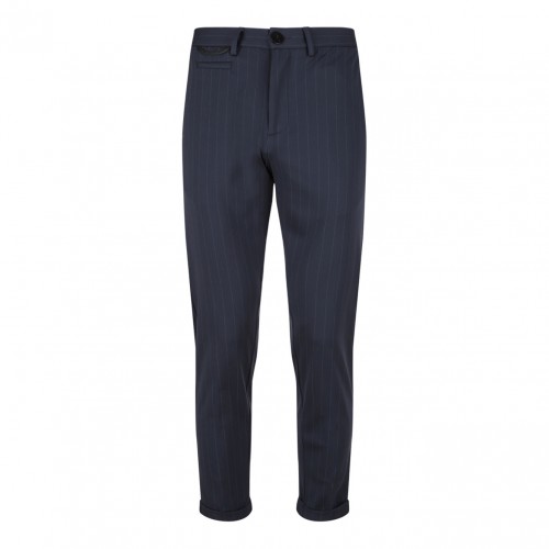 Navy Blue Pinstripe Trousers