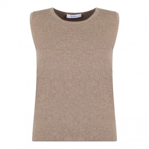 Camel Brown Sleeveless Top