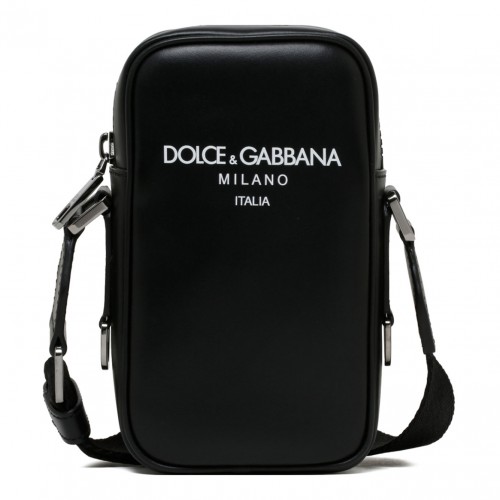 Black Logo Print Shoulder Bag