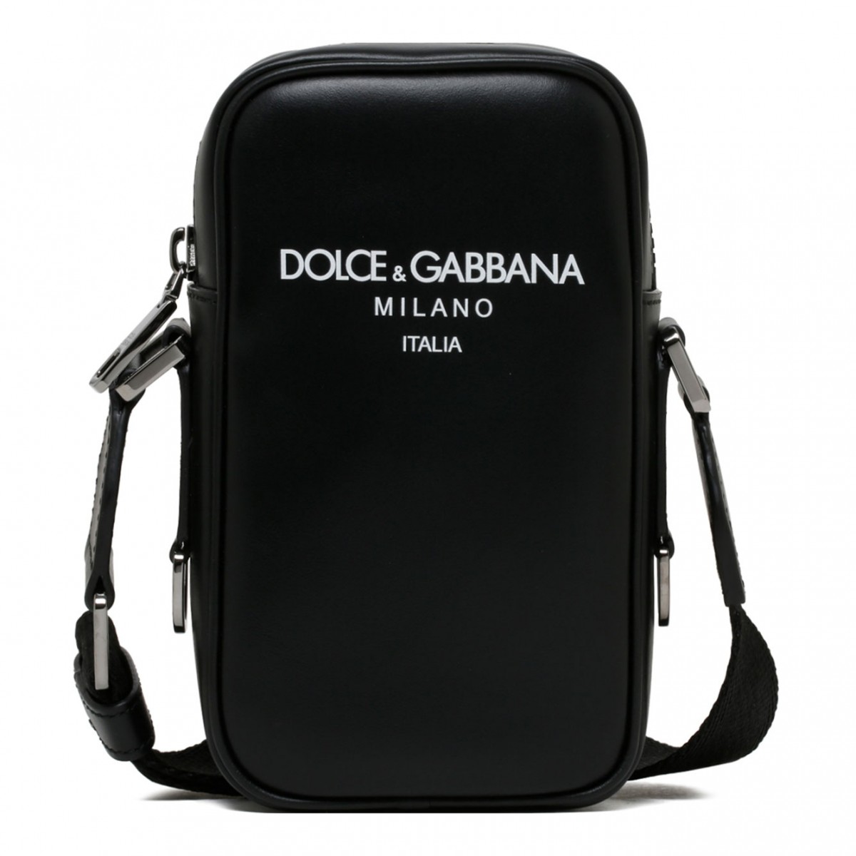 Dolce & Gabbana Black Logo Print Shoulder Bag