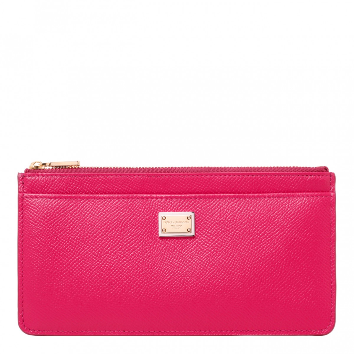 Dolce & Gabbana Pink Logo Plaque Wallet