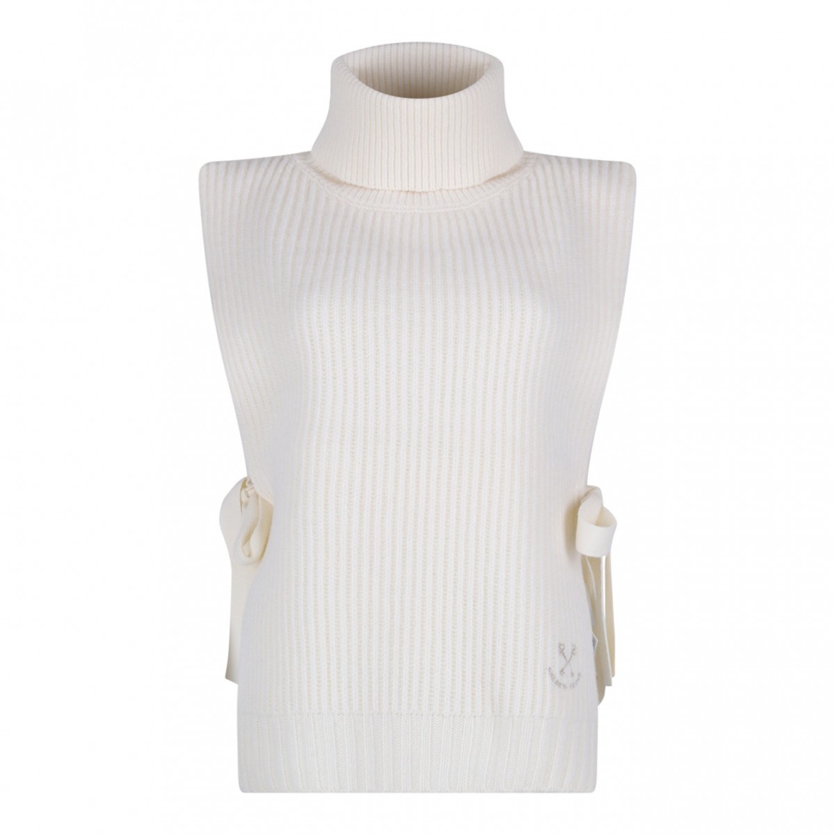 White Turtleneck Gilet