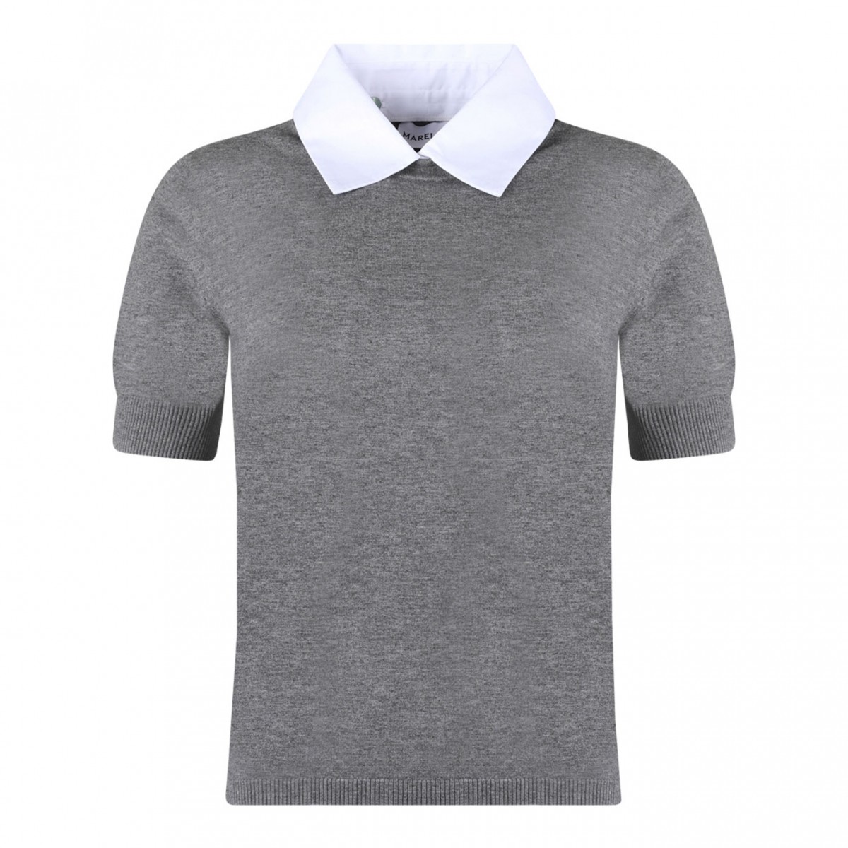 Grey Shirt Collar Sweater