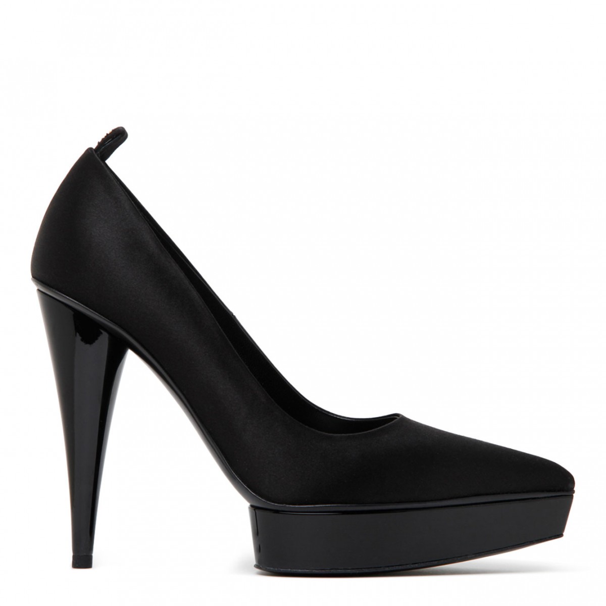 Black Calf Leather Platform Pumps