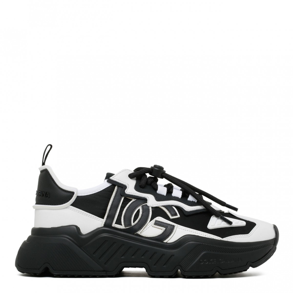 Dolce & Gabbana Black and White Leather Day Master Sneakers