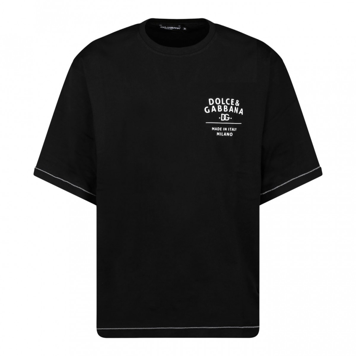 Dolce & Gabbana Black Embroidered Logo T-Shirt