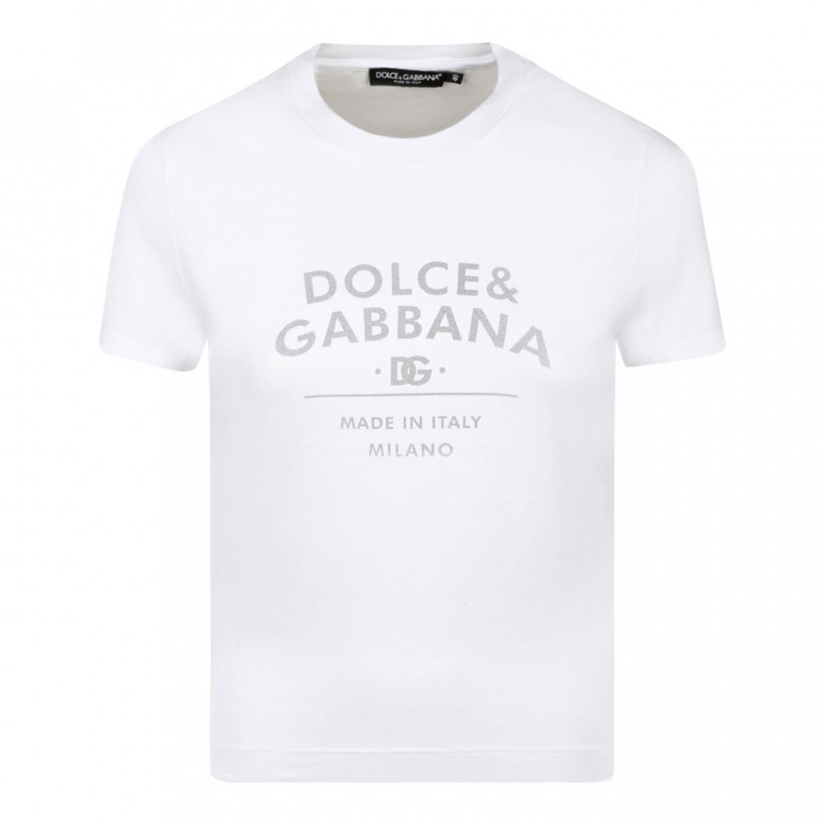 Dolce & Gabbana White Jersey T-Shirt with Dolce&Gabbana Lettering