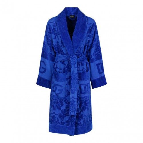 Blue Cotton Bathrobe