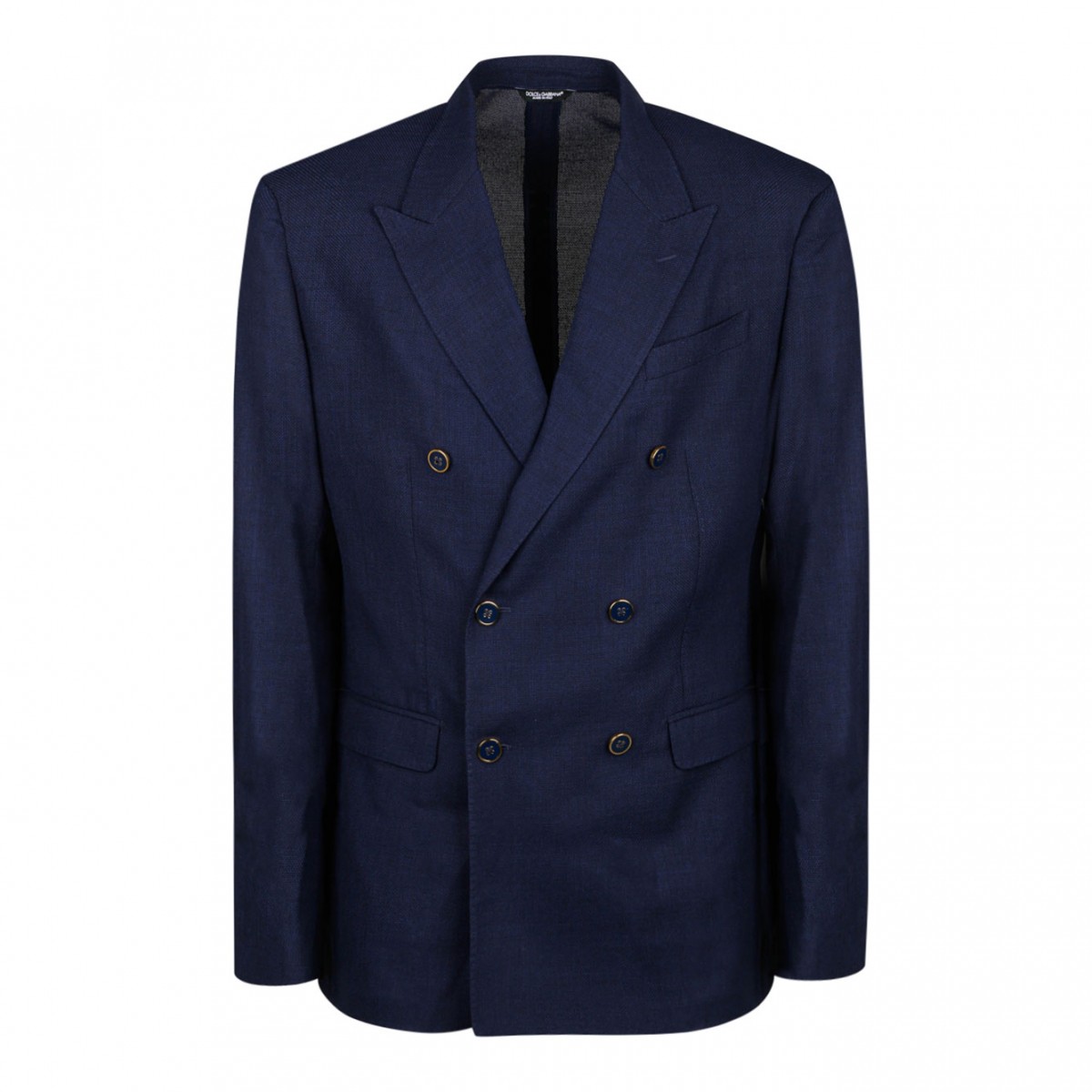 Dolce & Gabbana Blue Wool Double-Breasted Blazer