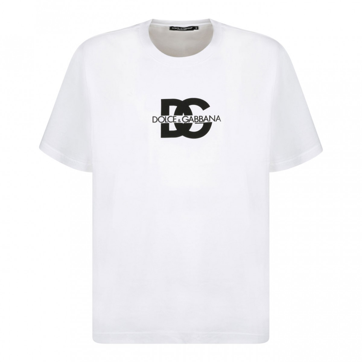 Dolce & Gabbana White Cotton DG Print Logo T-Shirt