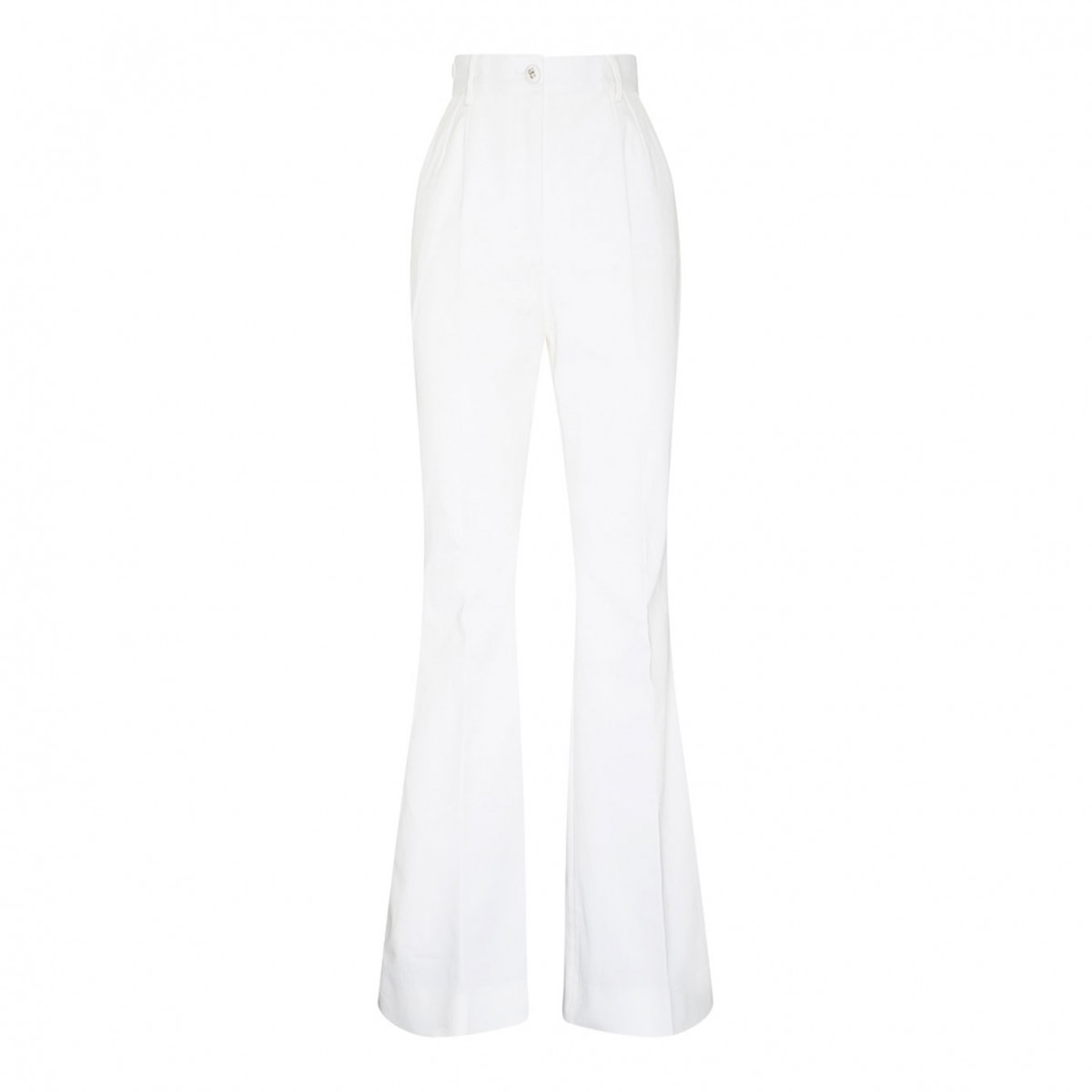 Cream White Tailored Wide Leg Trousers