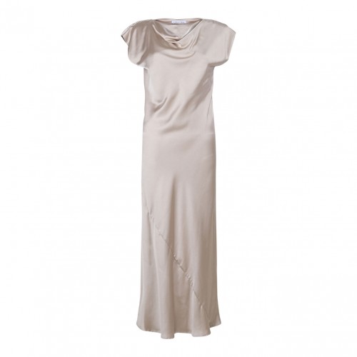 Ivory Satin Long Dress