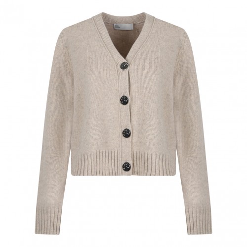 Beige V-Neck Cardigan