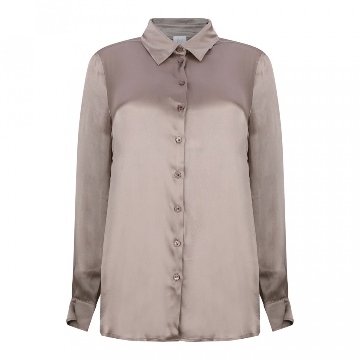 Greige Satin Sifone Shirt