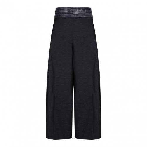 Indigo Cropped Wide Trousers