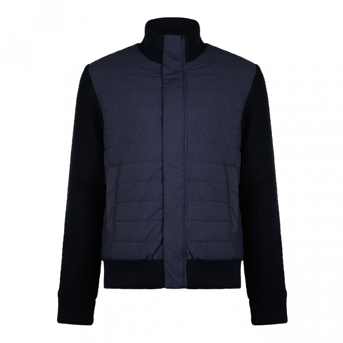 Quilted Inserts Navy Blue Jacket