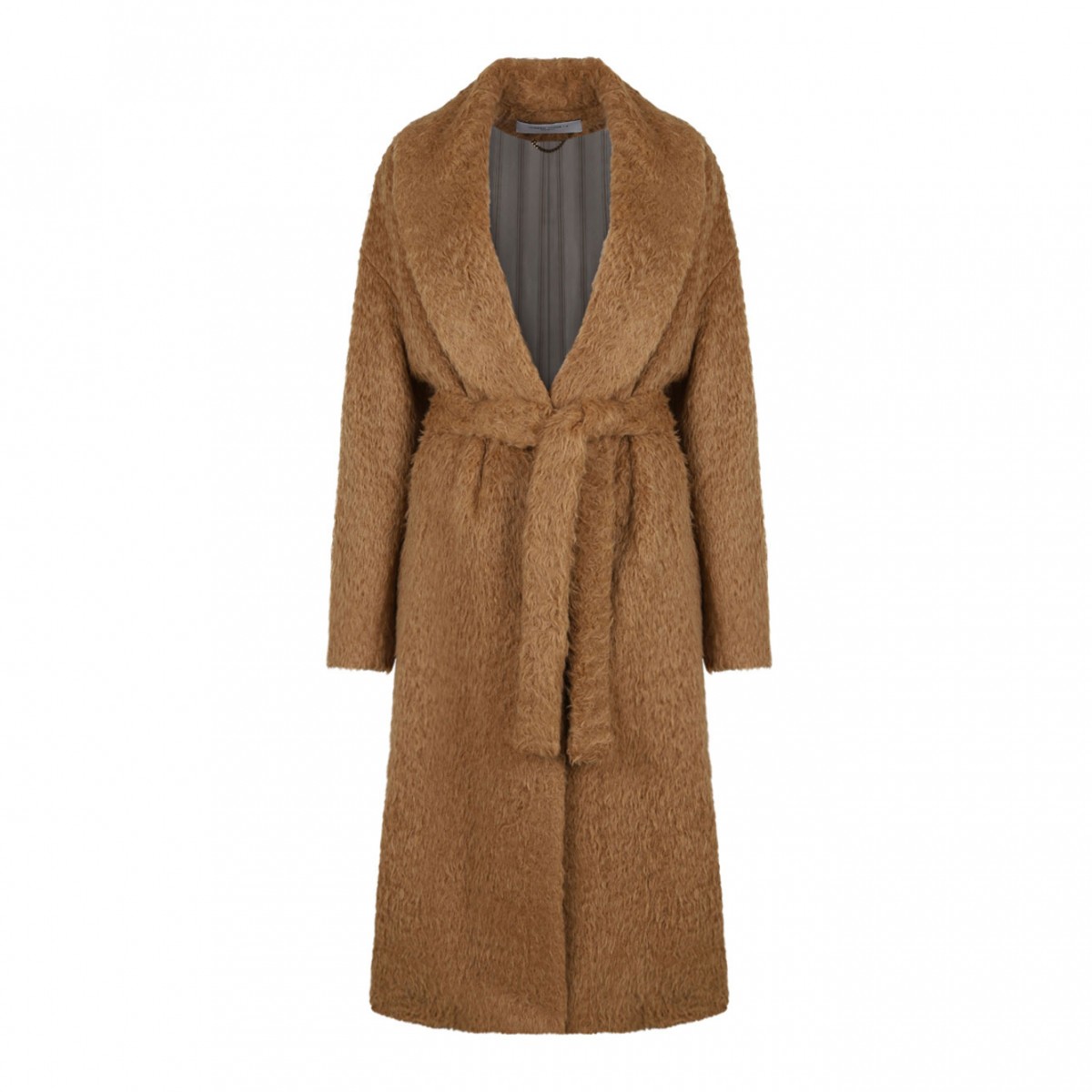 Tobacco Brown Shawl Collar Coat