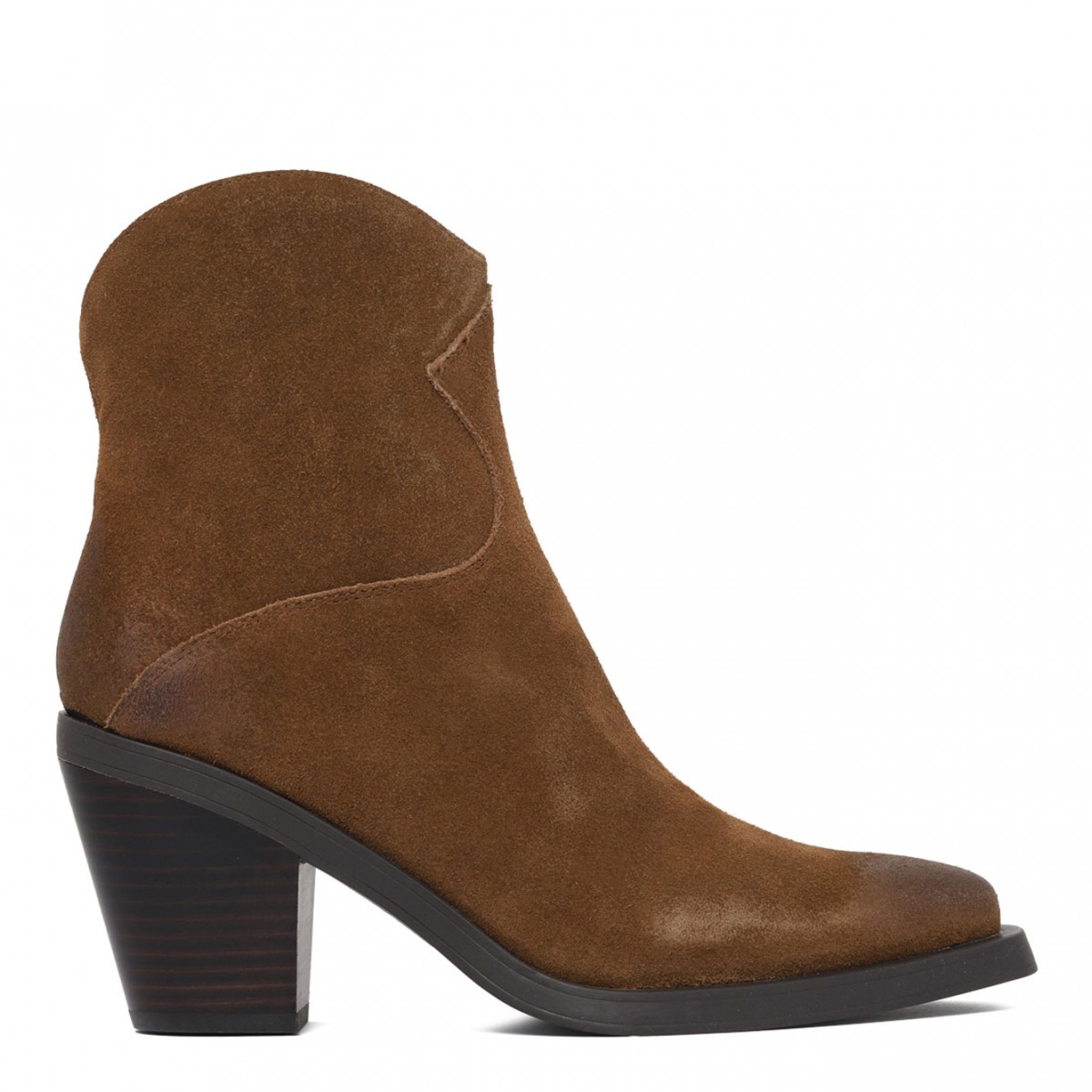 Cognac Brown Suede Judy Ankle Boots