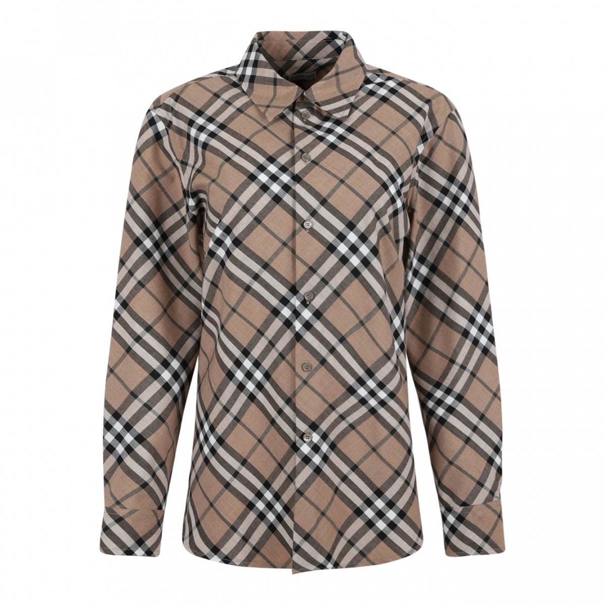 Wool Blend Multicolor Check Shirt